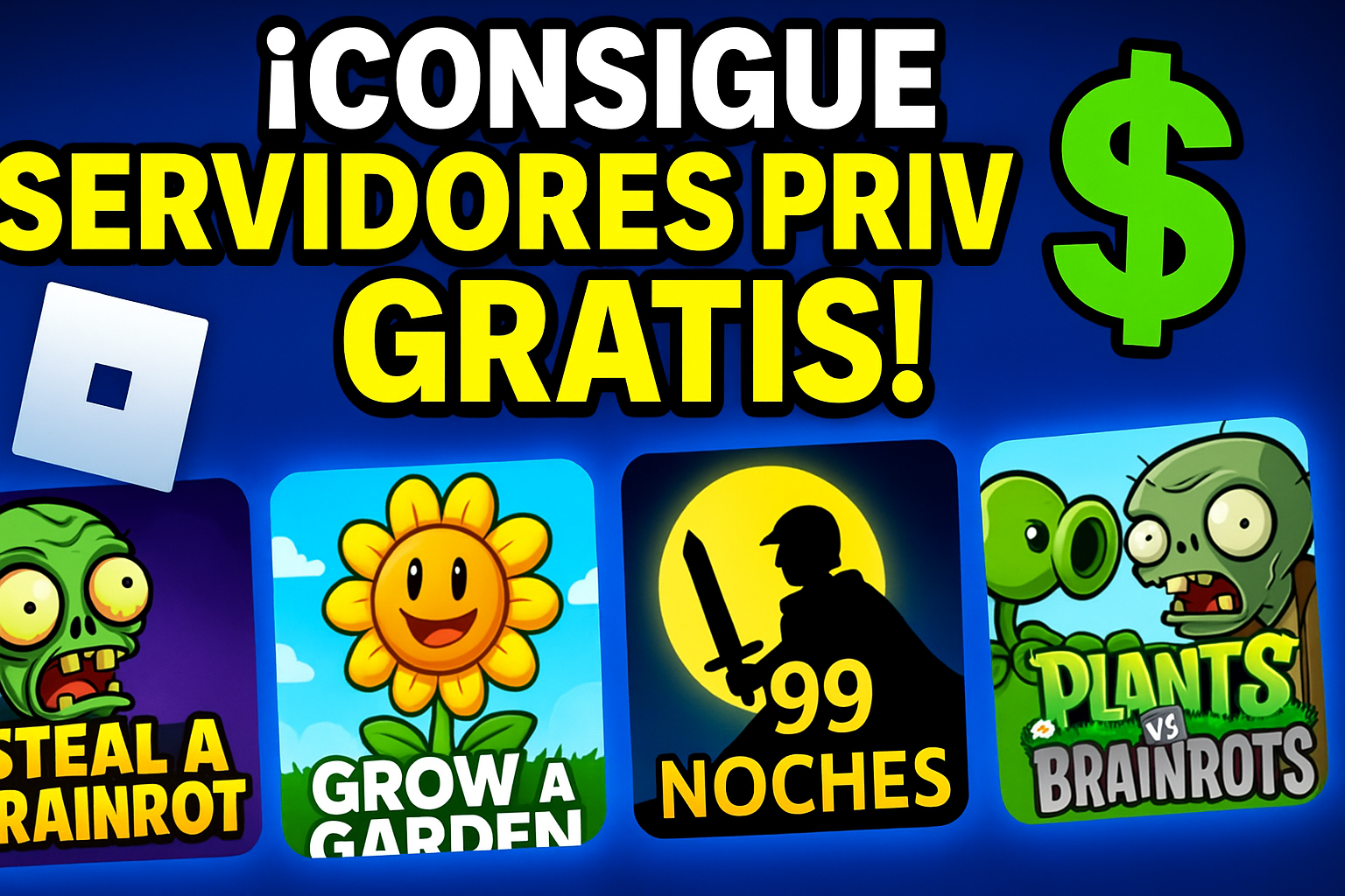 Servidores privados sin coste en Roblox para Steal a Brainrot y otros juegos